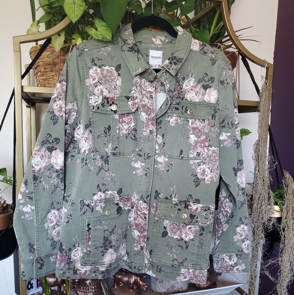 Floral utility jacket